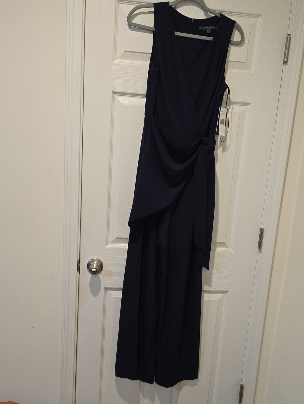 Julia Jordan Navy Wrap-Style Jumpsuit